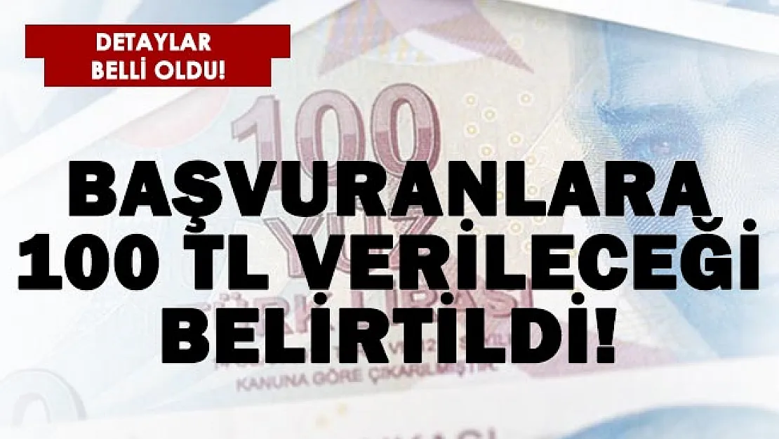 Başvuru yapanlara 100 TL verilecek! Acele edin!