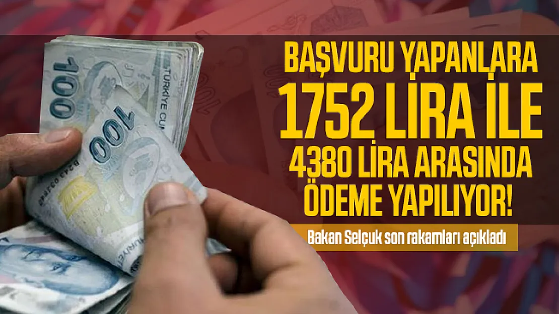 Başvuru yapanlara 1752 lira ile 4380 lira arasında ödeme yapılıyor! Bakan Selçuk son rakamları açıkladı