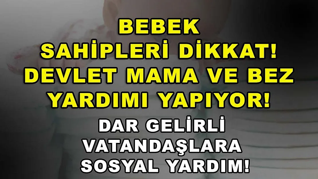 Bebek sahipleri dikkat! Devlet mama ve bez yardımı yapıyor! Dar gelirli vatandaşlara sosyal yardım!