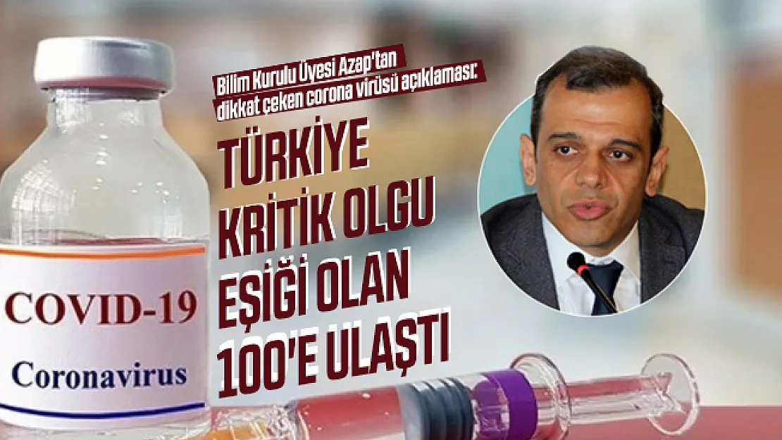 Bilim Kurulu Üyesi Azap'tan dikkat çeken corona virüsü açıklaması: Türkiye kritik olgu eşiği olan 100'e ulaştı
