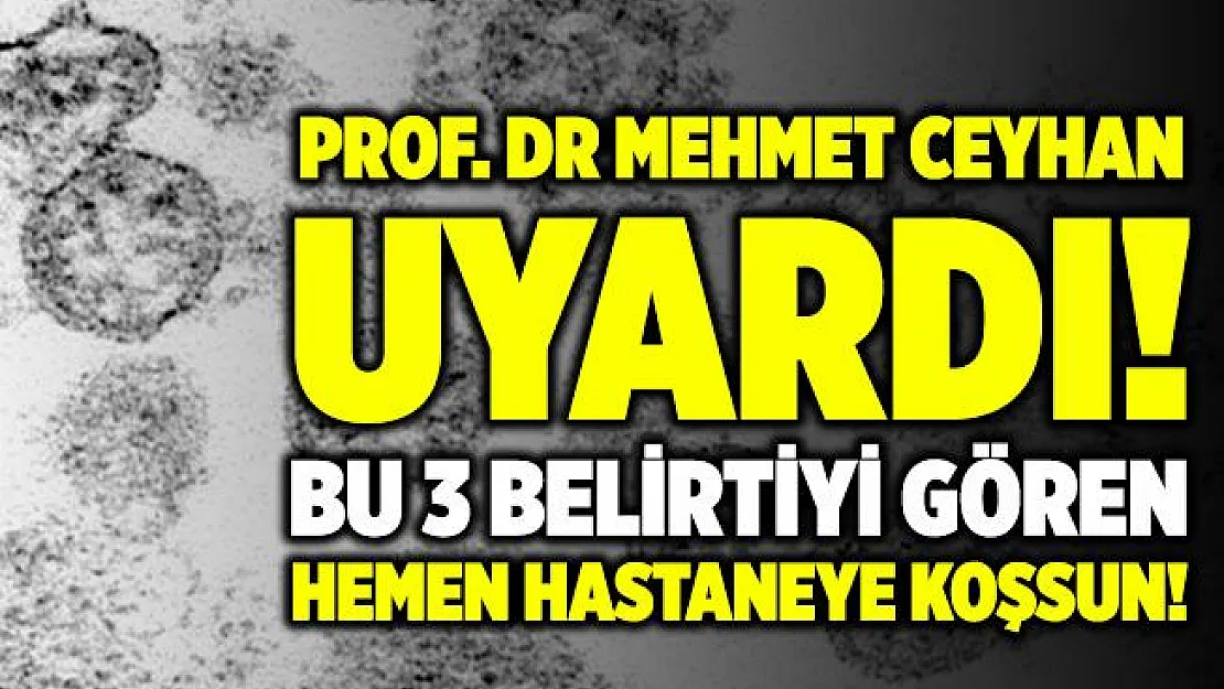 Bilim Kurulu Üyesi Prof. Dr. Mehmet Ceyhan'dan korkutan açıklama! Bu 3 belirti tehlikenin habercisi!