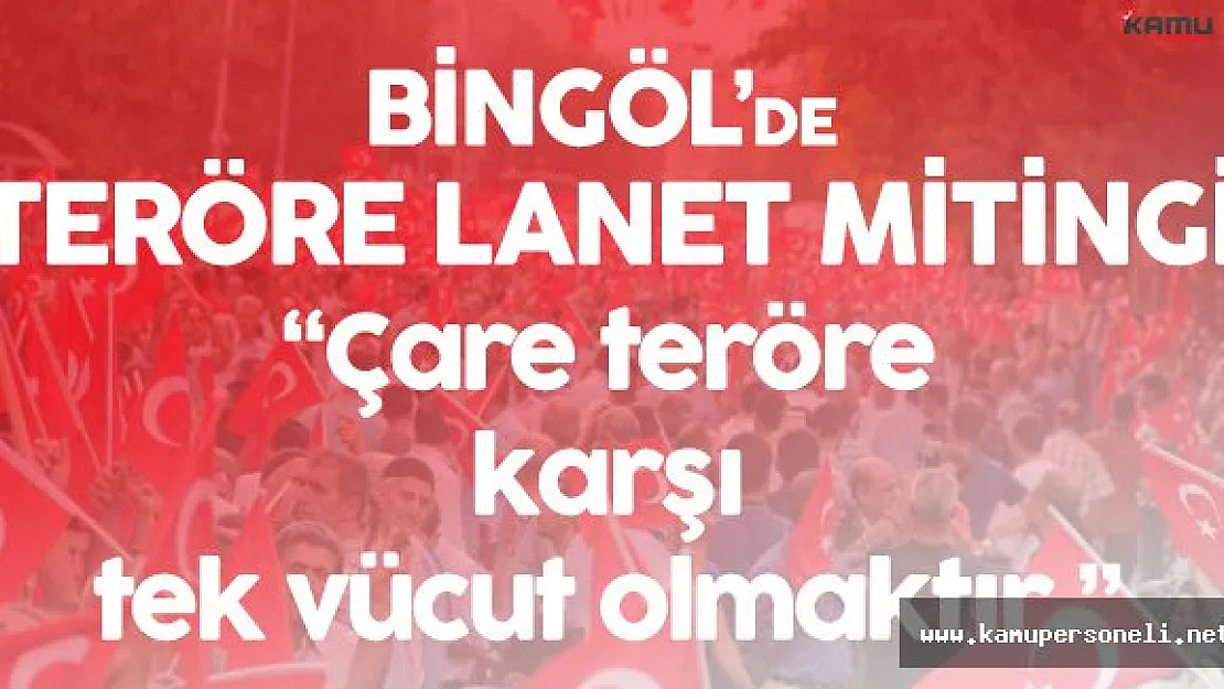 Bingöl Halkı 'Teröre Lanet' Mitinginde Tek Yürek Oldu