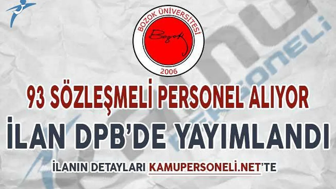 Bozok Üniversitesi 93 Sözleşmeli  Sağlık Personeli Alımı Yapıyor