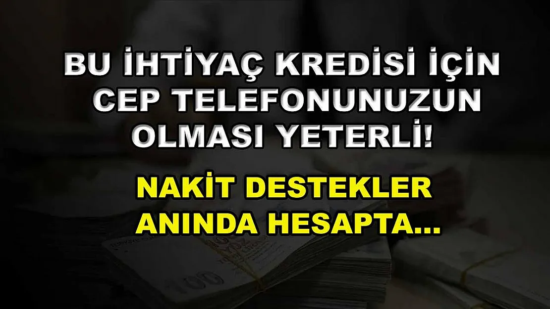 Bu ihtiyaç kredisi için cep telefonunuzun olması yeterli! Nakit destekler anında hesapta…