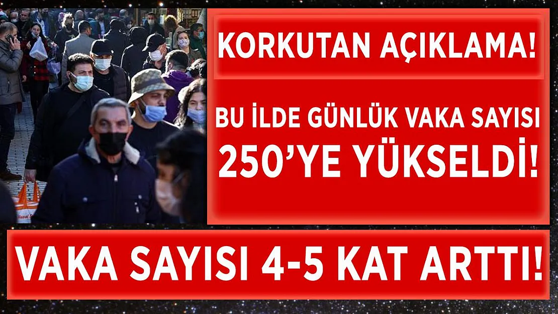 Bu ilimizde vaka sayıları günlük 250'ye yükseldi!