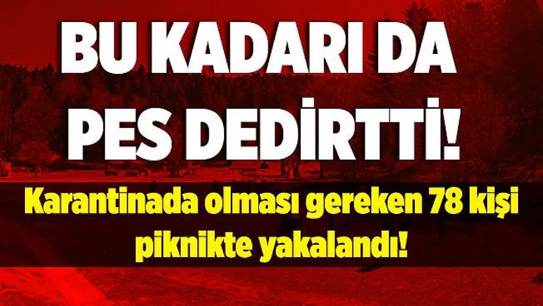 Bu kadarı da pes dedirtti! Karantinada olması gereken 78 kişi piknikte yakalandı!