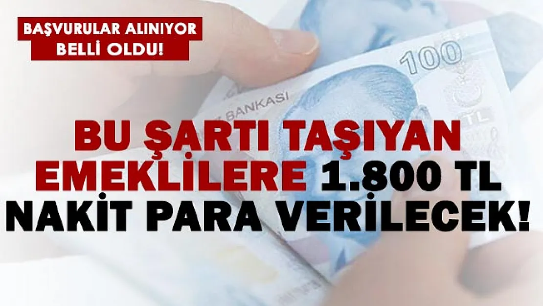 Bu şartı taşıyan emeklilere 1.800 TL verileceği açıklandı!