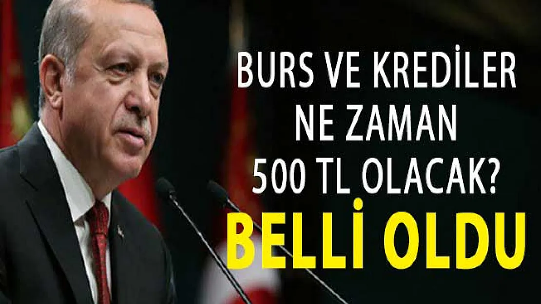 Burs ve Krediler Ne Zaman 500 TL Olacak? Cumhurbaşkanı Erdoğan Açıkladı