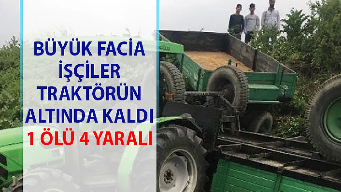 Bursa'nın Mustafakemalpaşa ilçesinde tarım işçileri traktör altında kaldı! 1 ölü 4 yaralı