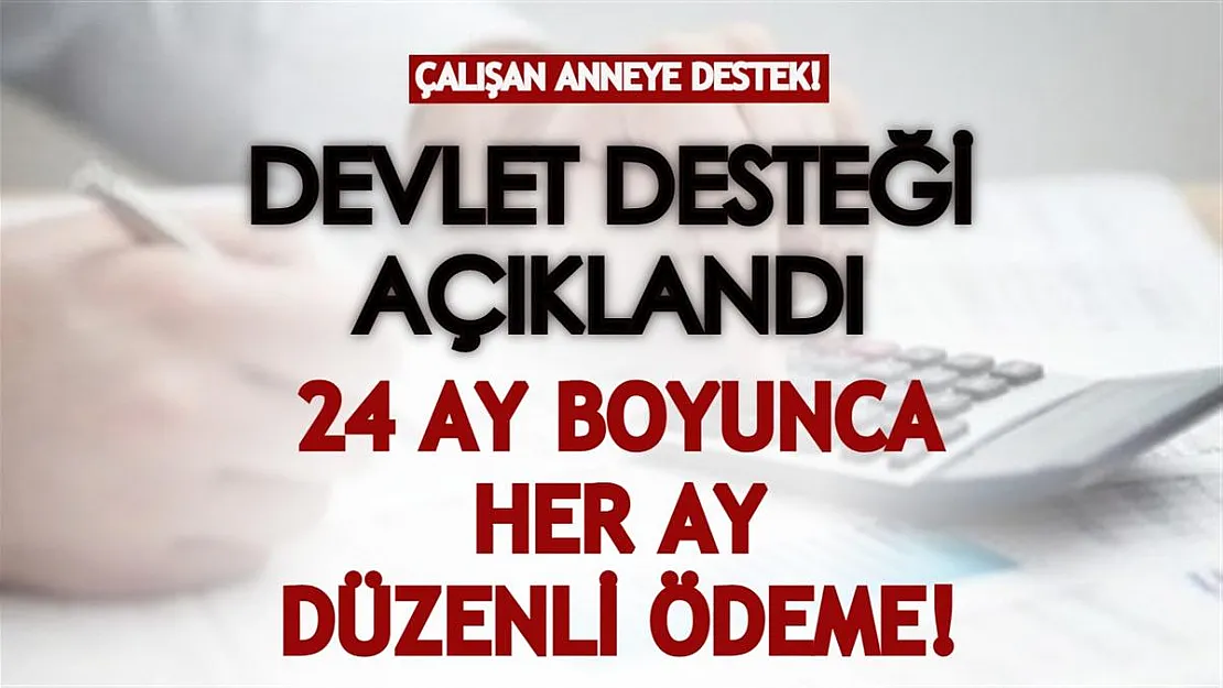 Çalışan anneye destek açıklandı! 24 ay boyunca düzenli ödeme yapılacak!