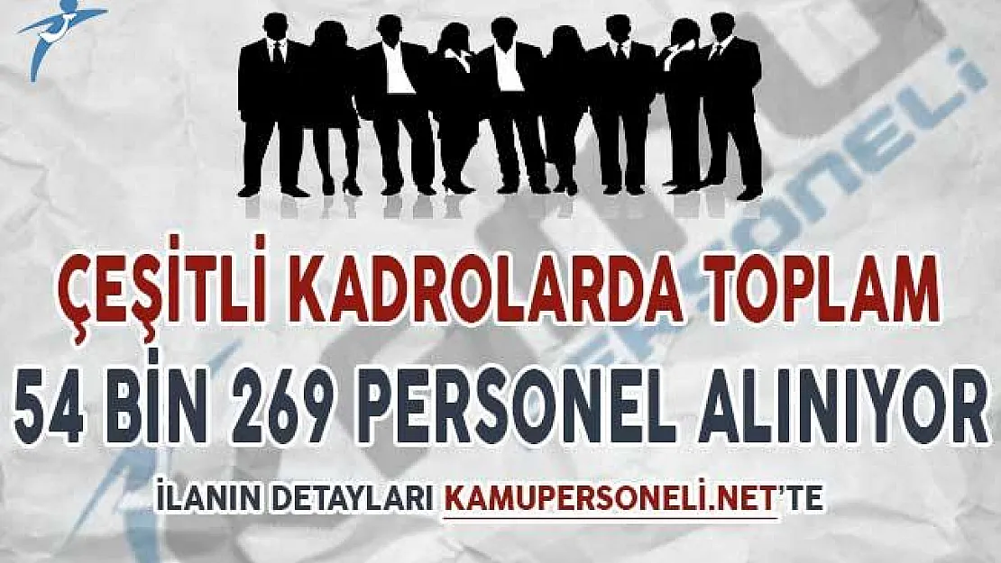 Çeşitli Kadrolarda Toplam 54 Bin 269 Personel Alınıyor
