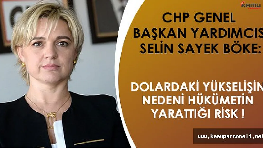 CHP Genel Başkan Yardımcısı Selin Sayek Böke: &quotDoların yükselmesinin nedeni hükümetin yarattığı risk."
