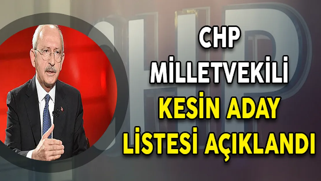 CHP'nin Milletvekili Kesin Aday Listesi Açıklandı