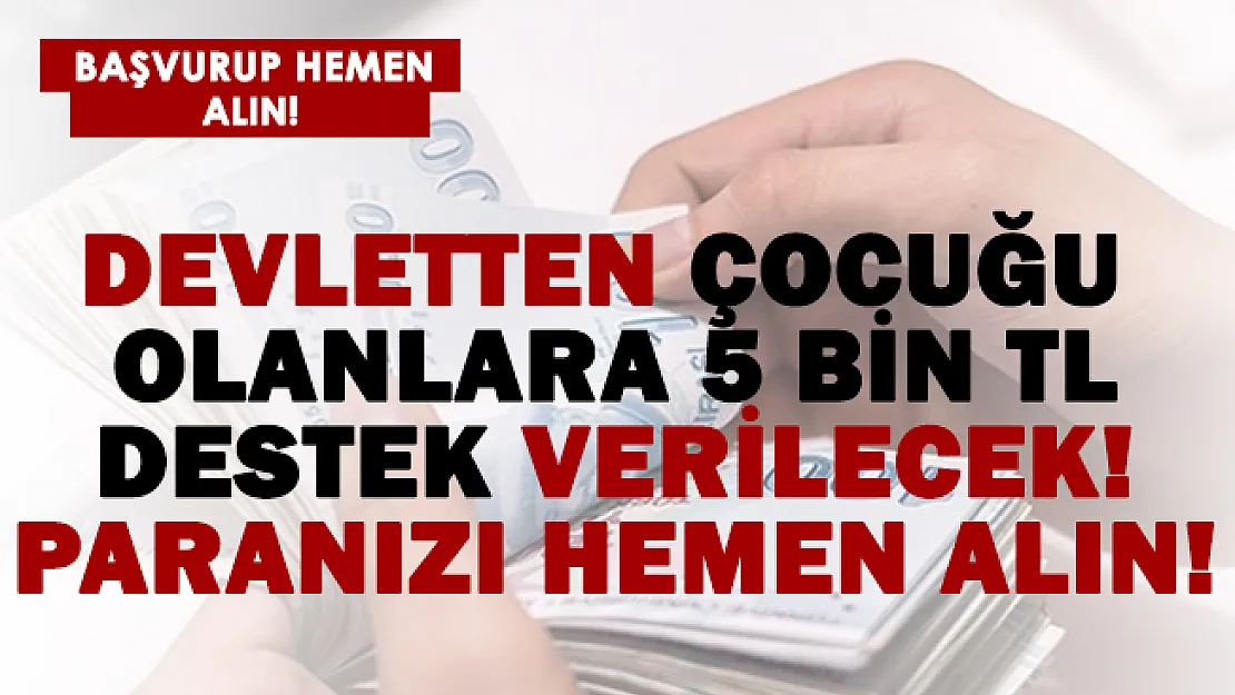 Çocuğu olanlara 5 bin TL destek verilecek! Hemen desteğinizi alın!
