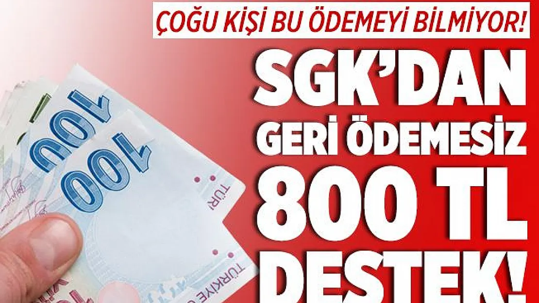 Çoğu kişi bilmiyor! SGK, 5 yıl içinde başvuru yapanlara 800 TL ödeme yapıyor!