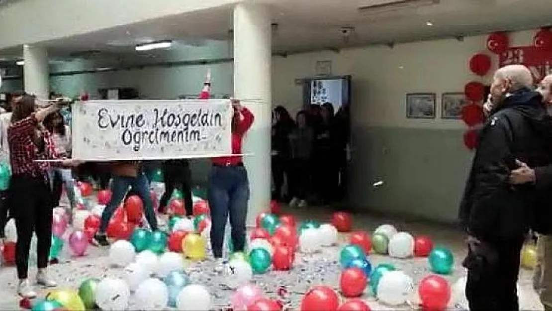 Çorlu'da Kanseri Yenen Öğretmene Okulunda Sürpriz Karşılama!