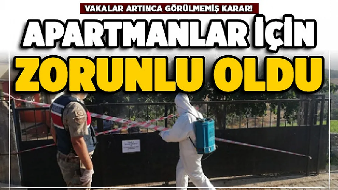 Corona virüslü hastaların olduğu binalara uyarı levhası