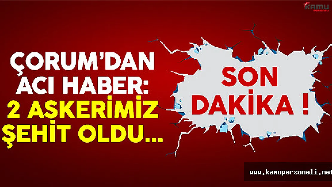Çorum'da Askeri Araç Kaza Yaptı: 2 Asker Şehit 14 Kişi Yaralı