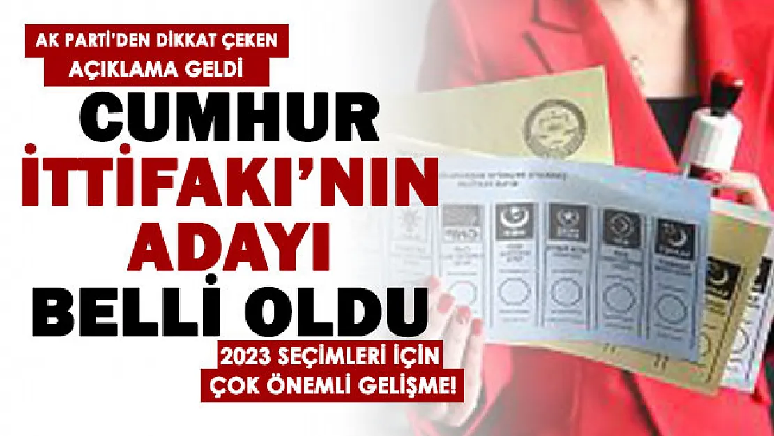 Cumhur İttifakının Cumhurbaşkanı adayı resmen açıklandı! Ömer Çelik'ten dikkat çeken açıklama geldi