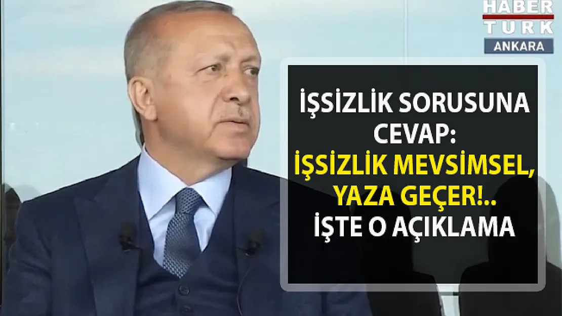 Cumhurbaşkanı Erdoğan: 'işsizlik mevsimsel, yaza geçer'