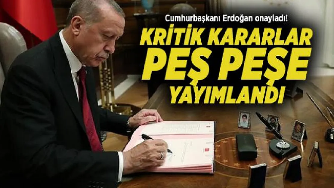 Cumhurbaşkanı Erdoğan onayladı! Kritik kararlar peş peşe yayımlandı