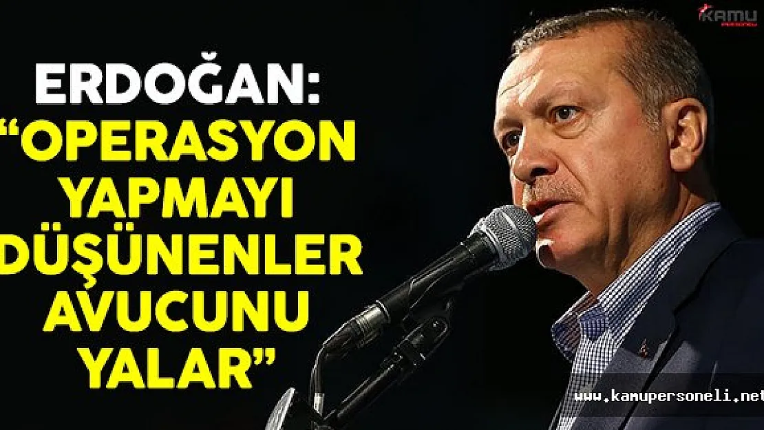 Cumhurbaşkanı Erdoğan: 'Operasyon yapmayı düşünenler avucunu yalar'