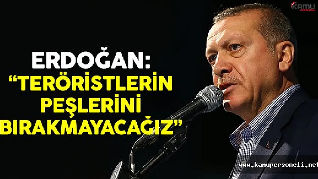 Cumhurbaşkanı Erdoğan: 'Teröristlerin peşlerini bırakmayacağız'