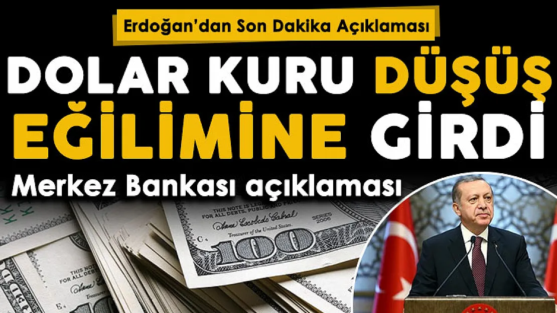 Cumhurbaşkanı Erdoğan'dan son dakika Merkez Bankası açıklaması: Açıklama sonrası dolar düşüş eğilimine girdi