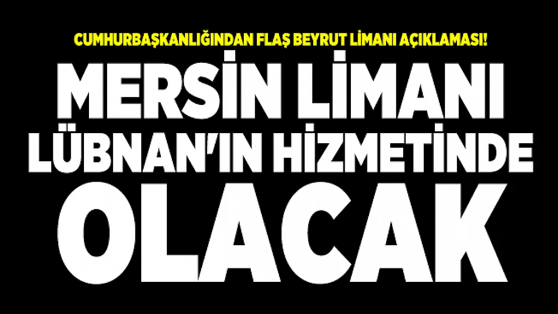 Cumhurbaşkanlığından flaş Beyrut Limanı açıklaması! Mersin Limanı Lübnan'ın hizmetinde olacak