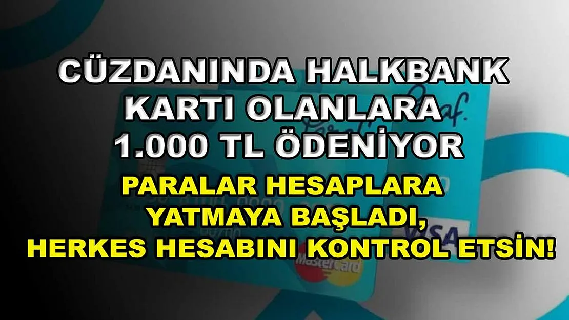 Cüzdanında Halkbank kartı olanlara 1.000 TL ödeniyor! Paralar hesaplara yatmaya başladı, herkes hesabını kontrol etsin!