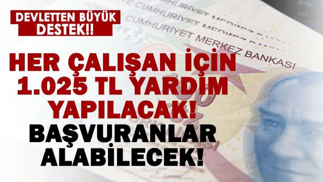 Devlet çalışan işçi başına 1.025 TL yardım yapıyor! Başvuran alacak!