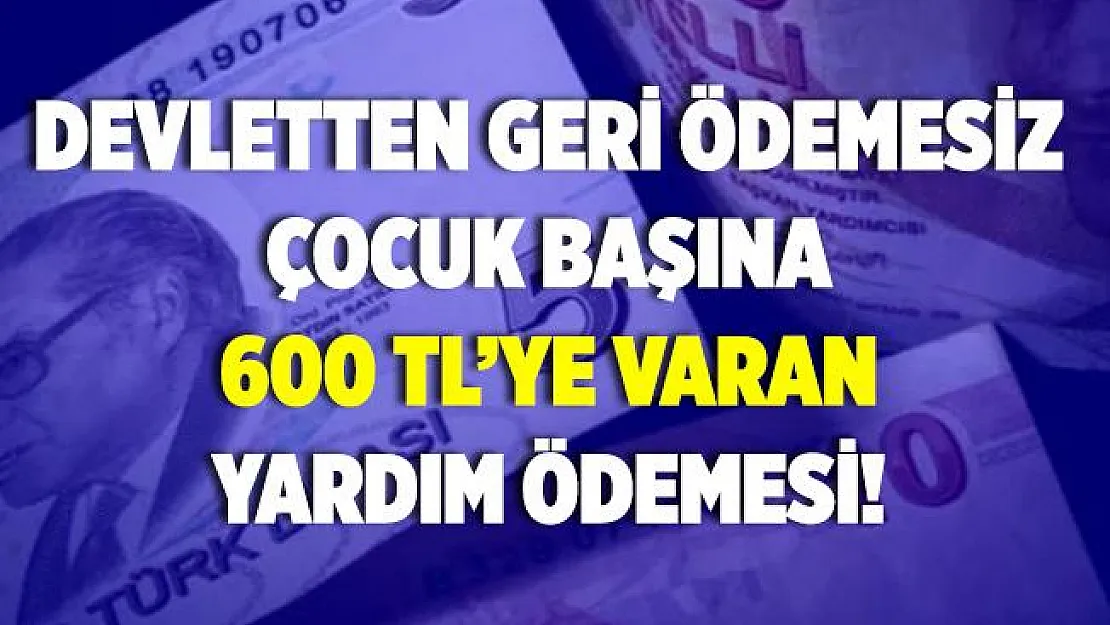 Devlet çocuk başına 600 TL'ye varan yardım ödemesi yapıyor! Geri ödeme yok!