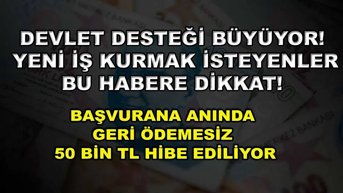 Devlet desteği büyüyor! Yeni iş kurmak isteyenler bu habere dikkat! Başvurana anında geri ödemesiz 50 bin TL hibe ediliyor