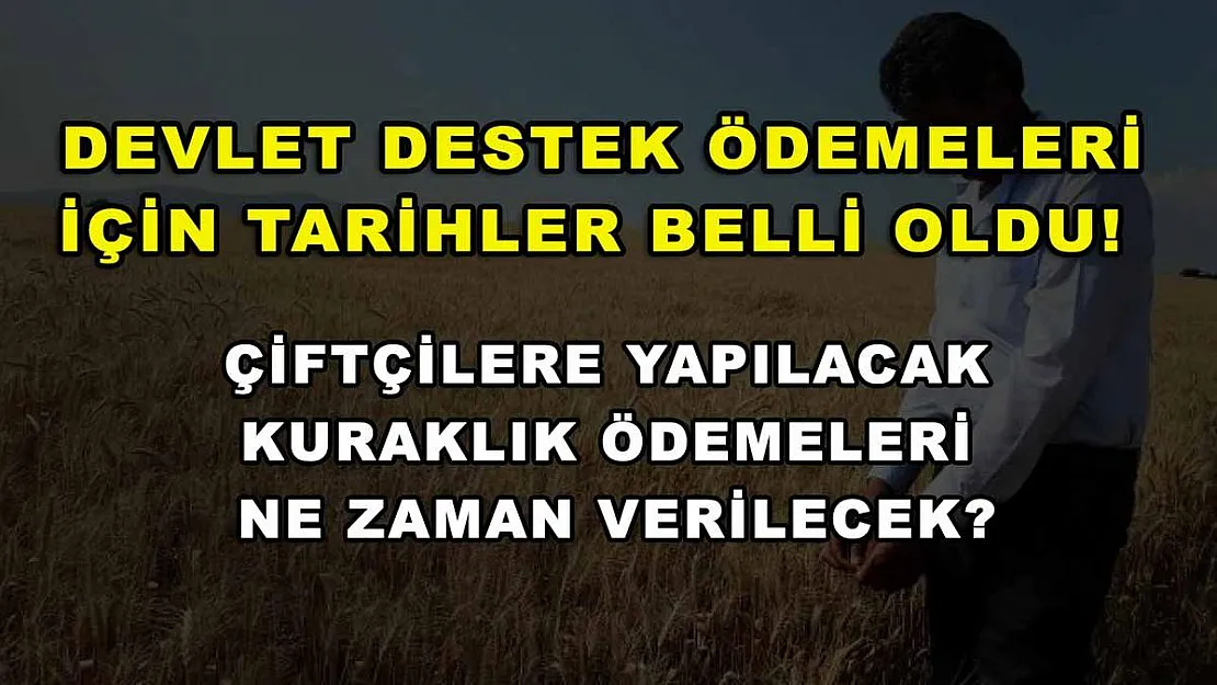 Devlet destek ödemeleri için tarihler belli oldu! Çiftçilere yapılacak kuraklık ödemeleri ne zaman verilecek?
