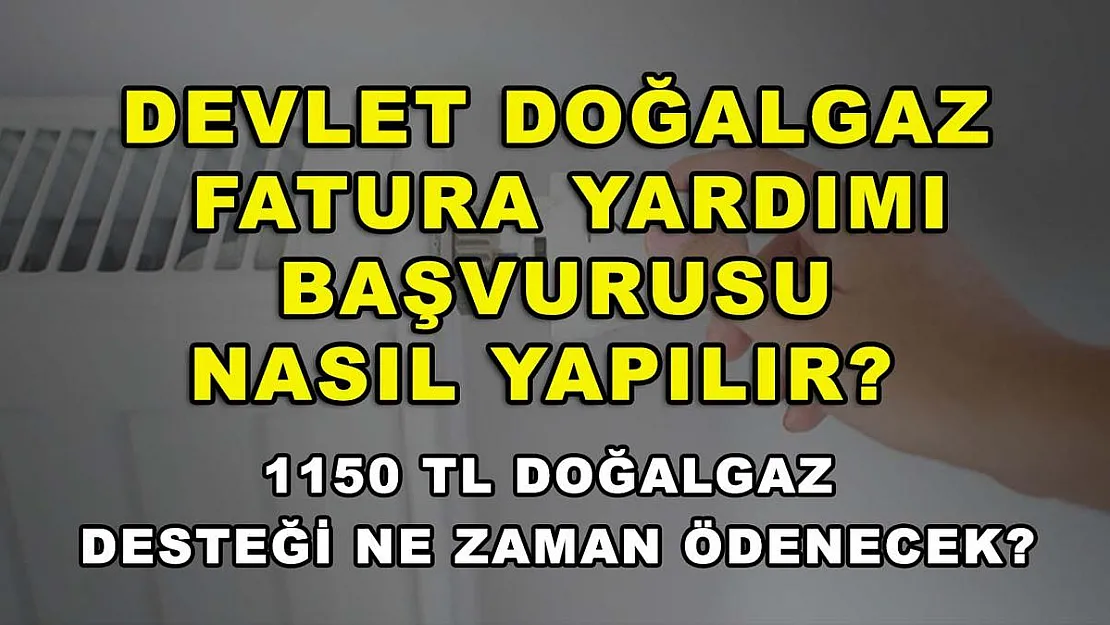 Devlet doğalgaz fatura yardımı başvurusu nasıl yapılır? 1150 TL doğalgaz desteği ne zaman ödenecek?