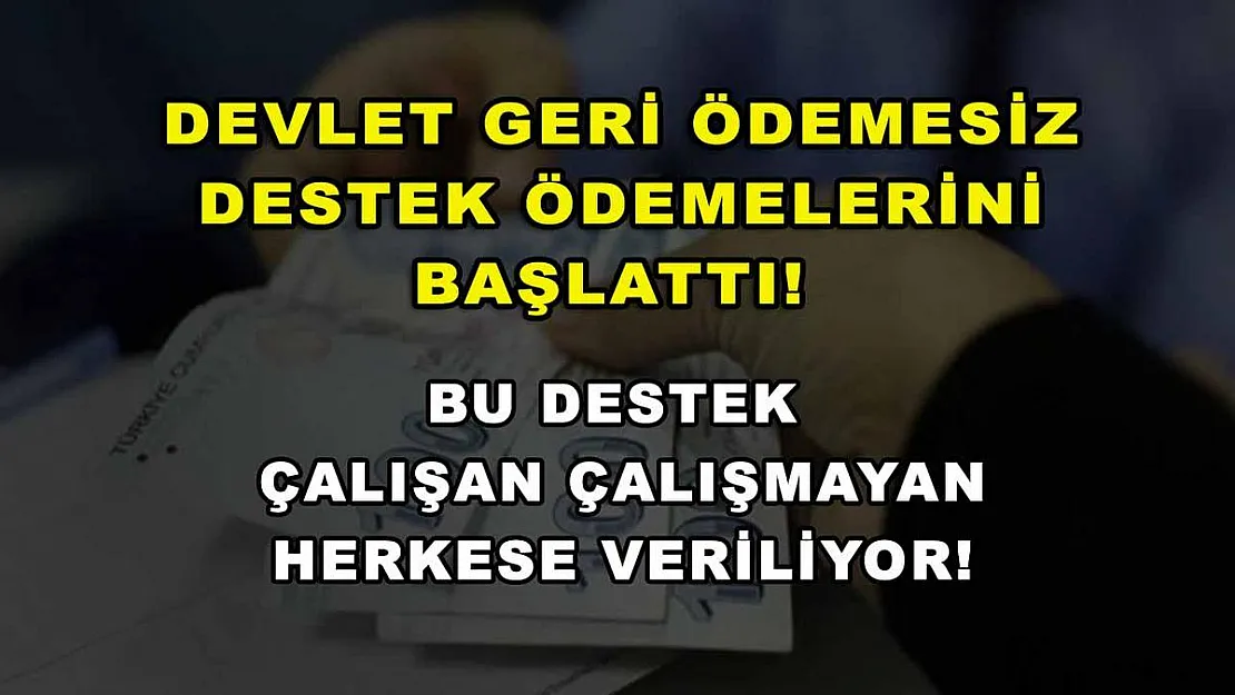 Devlet geri ödemesiz destek ödemelerini başlattı! Bu destek çalışan çalışmayan herkese veriliyor!