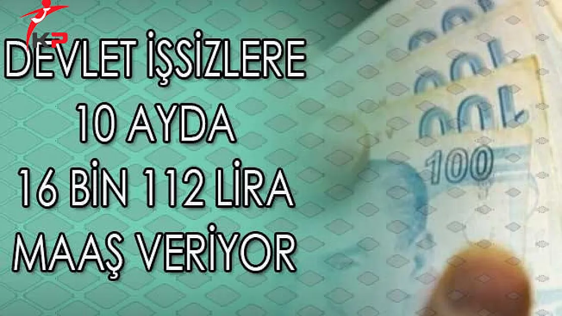 Devlet İşsizlere 10 Ayda 16 bin 112 Lira Maaş Veriyor