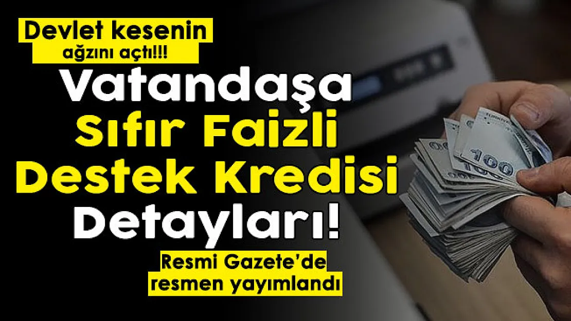 Devlet kesenin ağzını açtı! Resmi Gazete'de yayımlandı: Vatandaşa sıfır faizli destek kredisi detayları paylaşıldı