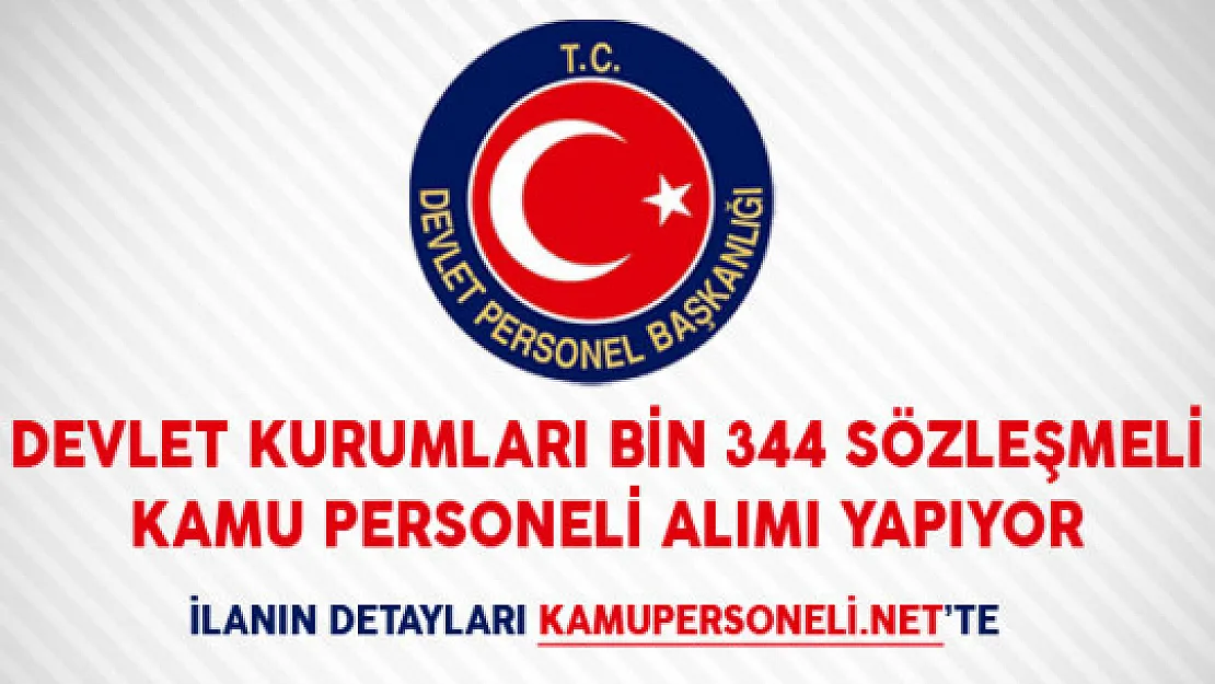 Devlet Kurumları Bin 344 Sözleşmeli Kamu Personeli Alımı Yapıyor