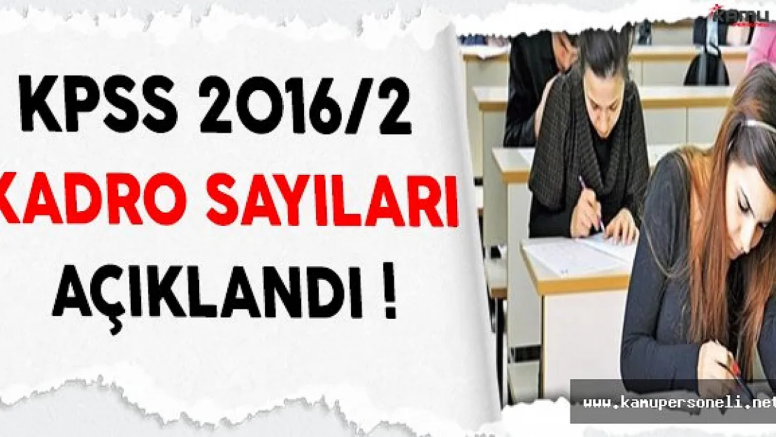 Devlet Personel Başkanlığı (DPB) KPSS 2016/2 Kadro Sayılarını Açıkladı
