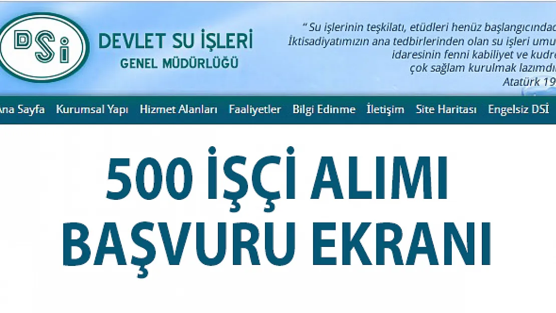 Devlet Su İşleri (DSİ) 500 işçi alımı için 20 bin başvuru yapıldı! İŞKUR DSİ iş başvurusu nasıl yapılır?