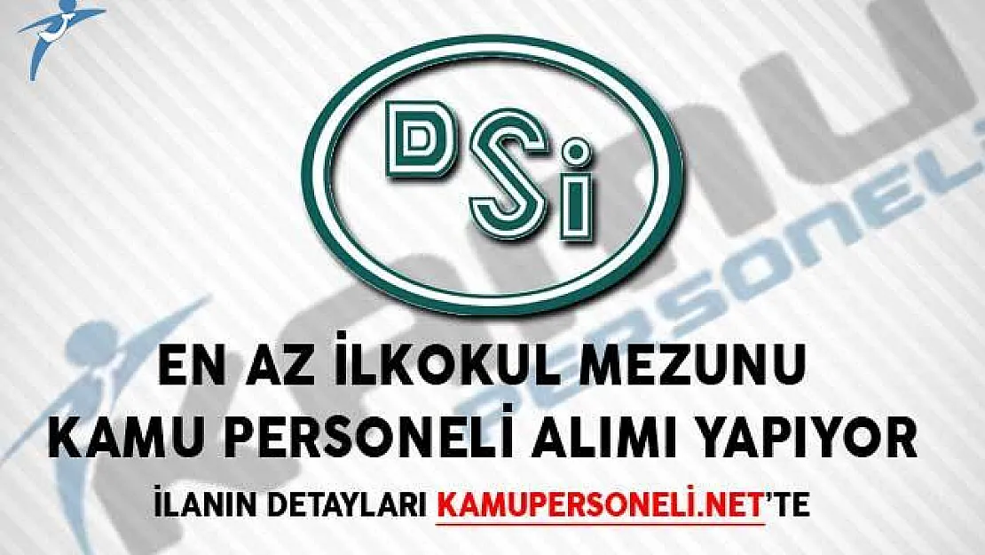Devlet Su İşleri Genel Müdürlüğü En Az İlkokul Mezunu Kamu Personeli Alımı Yapıyor