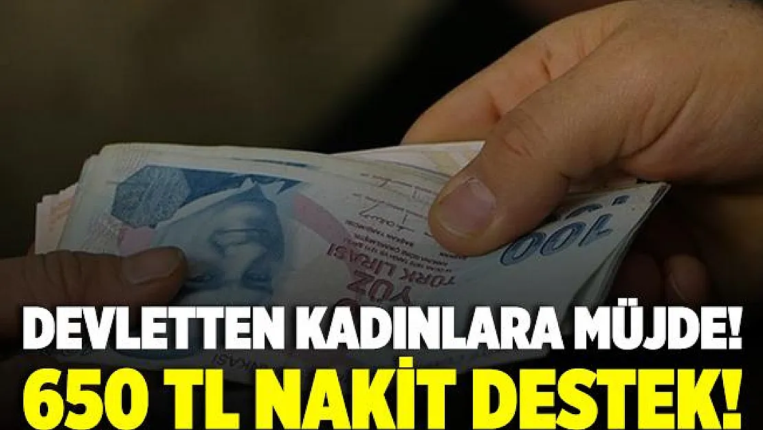 Devletten kadınlara müjde! 650 TL nakit destek!