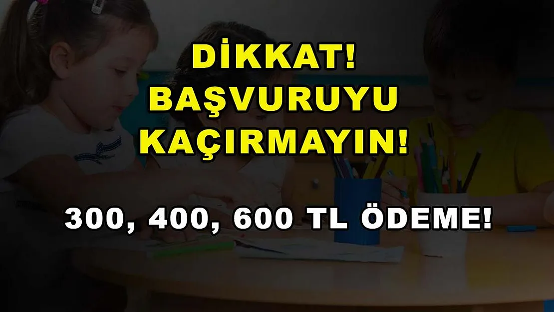 Dikkat! Başvuruyu kaçırmayın! 300, 400, 600 TL ödeme!