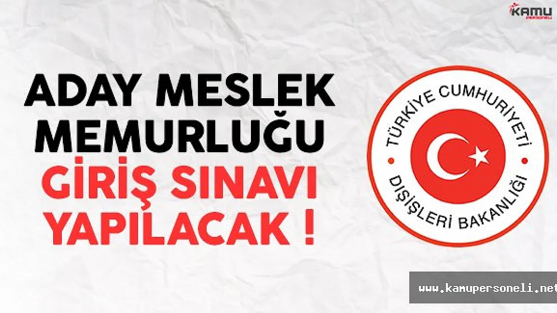 Dışişleri Bakanlığı aday meslek memurluğu giriş sınavı duyurusu yayımlandı