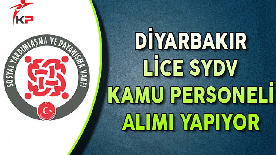 Diyarbakır Lice SYDV Kamu Personeli Alıyor