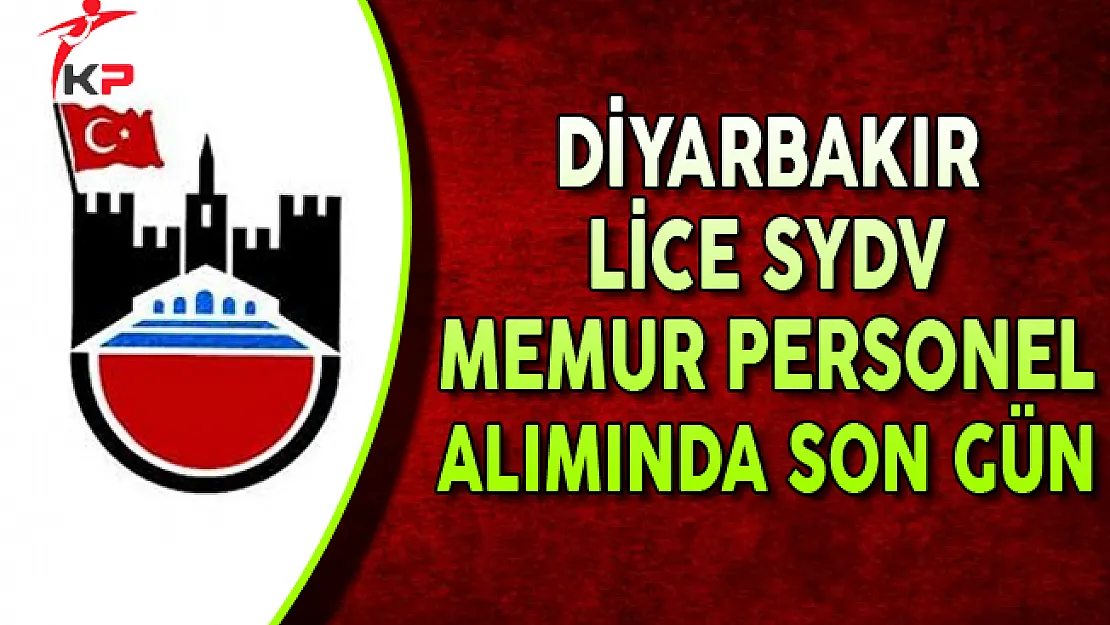 Diyarbakır Lice SYDV Memur Personel Alımında Son Gün !