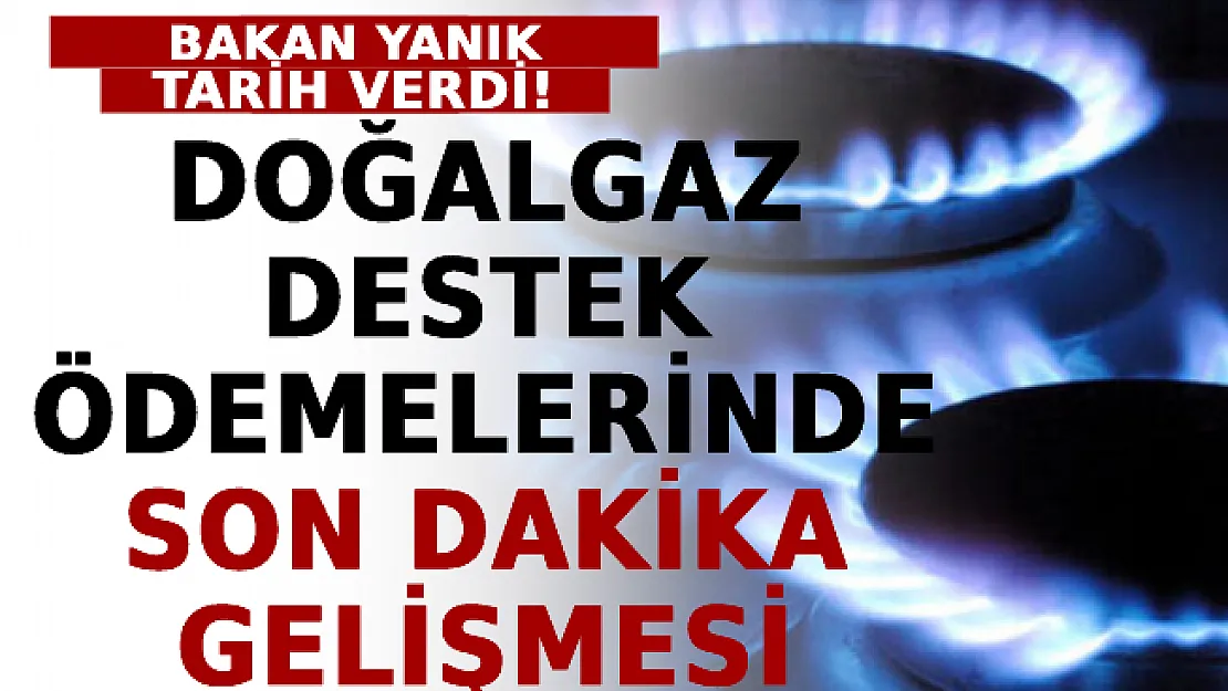 Doğalgaz Destek Ödemelerinde Son Dakika Gelişmesi! Bakan Yanık Tarih Verdi!