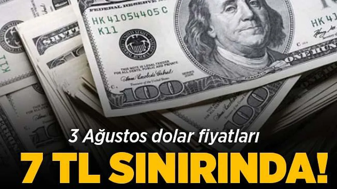 Dolar fiyatları 7 TL sınırında! 3 Ağustos Dolar kuru son durum!
