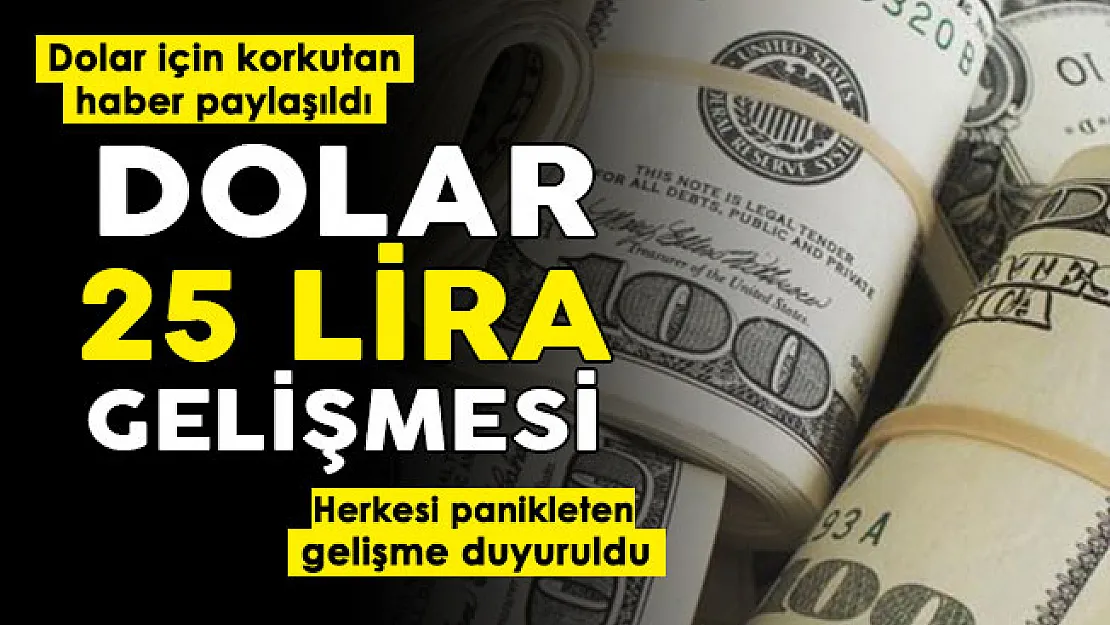 Dolar için korkutan haber geldi! Dolar kuru 25 lira gelişmesi: Herkesi panikleten gelişme